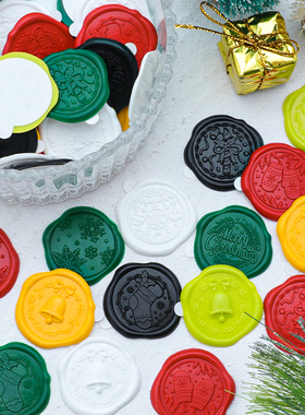 现货火漆蜡标成品圣诞图案贴纸diy手账请柬装饰火漆印章贴纸便宜