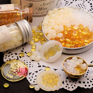 欧彩透明火漆蜡粒半透明胶粒火漆印章腊粒鲛人泪礼物手账手工盖印