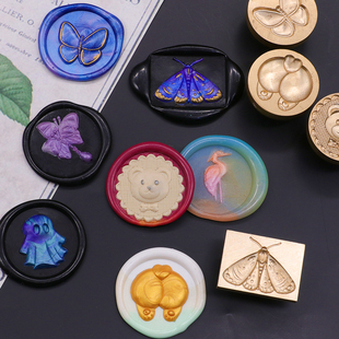 个性 信封封口复古蜡欧式 图案 3D动物类铜头 浮雕异形火漆印章章头