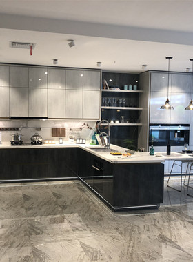 vlfa易威法系西班牙进口岩板钛金白烤漆橱柜极简风深圳成都包安装