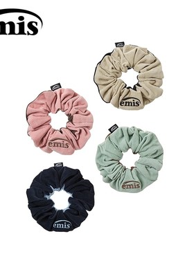 韩国emis灯芯绒双色发圈清新文艺简约百搭甜美可爱精致小巧女士