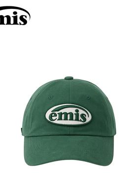 韩国emis帽子男大头围复古休闲软顶显脸小同色系鸭舌帽可乐标绿色