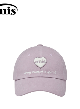 韩国emis心形标志棒球帽紫色休闲百搭大头围男女同款