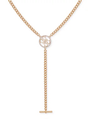 G家g新款项链耳环Gold-Tone Pavé G Logo Lariat Necklace