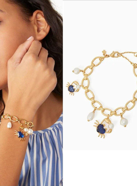 ks Claws Out Crab Charm Bracelet 海洋珍珠螃蟹手链手饰