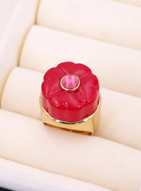 小众设计ks轻奢时尚Confection Pastry Ring 真石材糖果糕点戒指