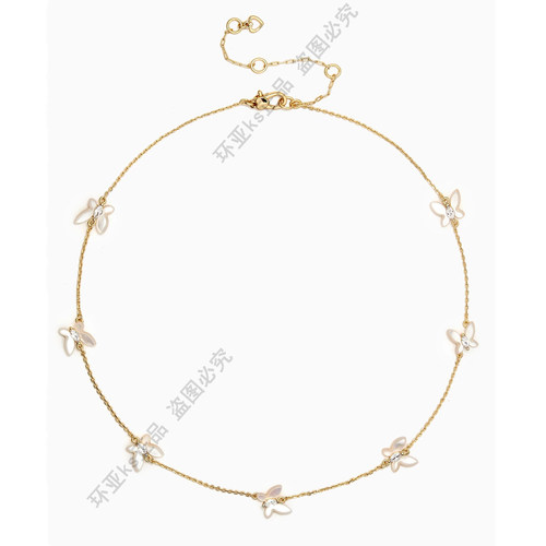 Social Butterfly Delicate Scatter Necklace贝母蝴蝶项链耳环