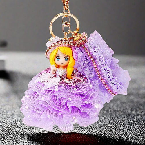 公主裙女孩汽车钥匙扣可爱女包挂件钥匙链圈挂饰摆件娃娃手办礼品