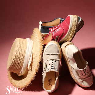 ShānRen | 慵懒风松弛感帆布鞋女厚底休闲鞋一脚蹬无鞋带德训鞋