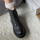 带八孔机车短靴 马丁靴女英伦风厚底无鞋 ShānRen 8cm内增高