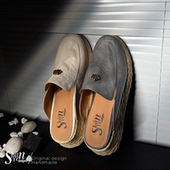 增高穆勒鞋 女下外穿 女 时髦包头厚底凉拖鞋 ShānRen重工水洗羊皮