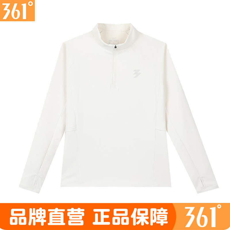 361度女士长袖T恤2024春秋立领打