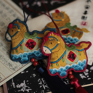 平安福马|马年香包刺绣diy材料包平安新年春节日过年属马香囊礼物