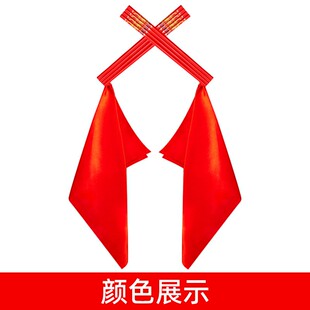舞蹈筷子红色儿童舞蹈配饰绸带表演道具两把共16根绸布配件