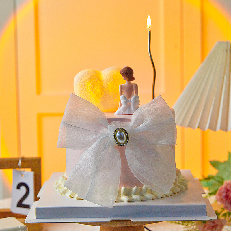 3.8女神节发光爱心灯蛋糕装饰