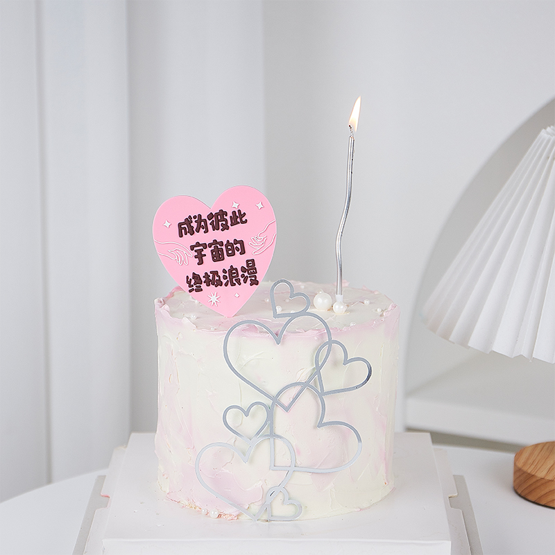 七夕情人节蛋糕装饰摆件