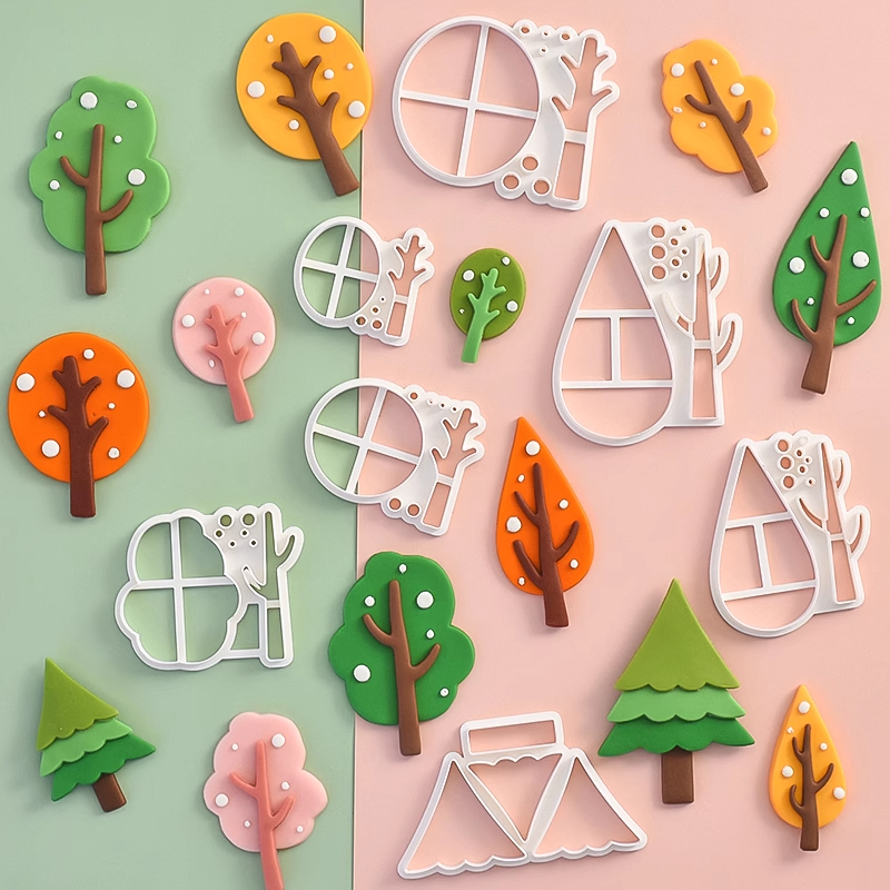 糖堡森林翻糖切模松树枫森林树木