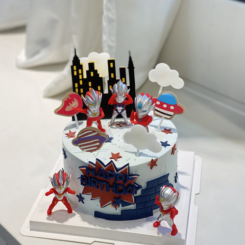 奥特曼蛋糕装饰摆件网红儿童中华