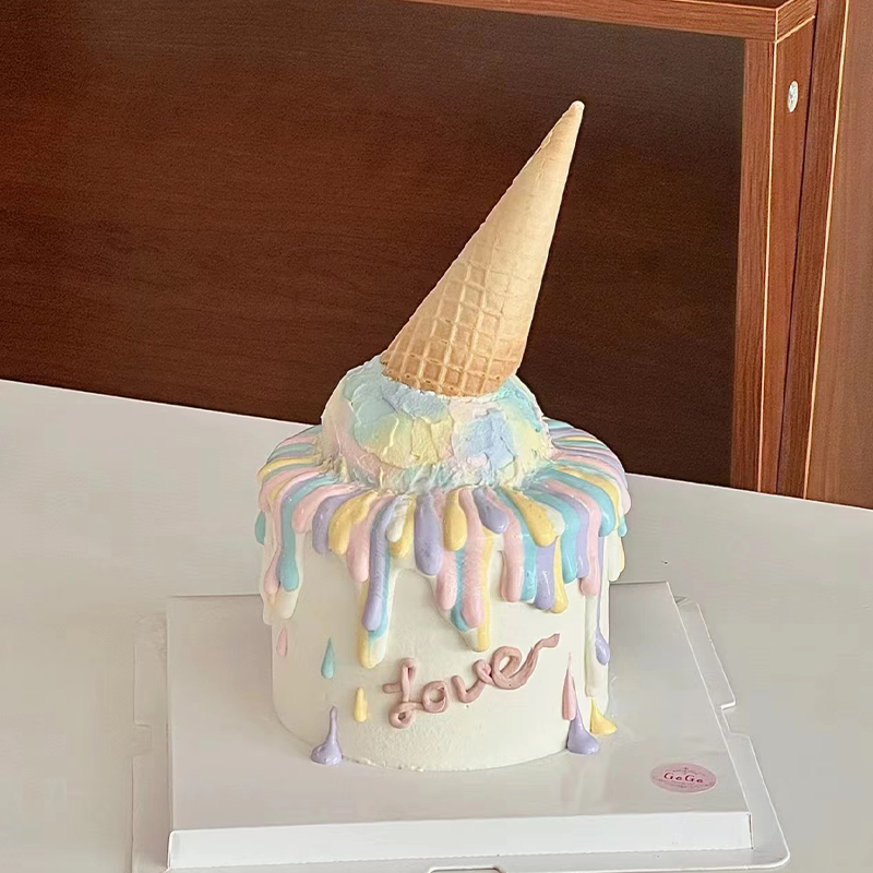 网红生日蛋糕装饰插件甜筒冰淇淋