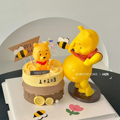 孕妈妈卡通生日蛋糕装饰大肚子熊