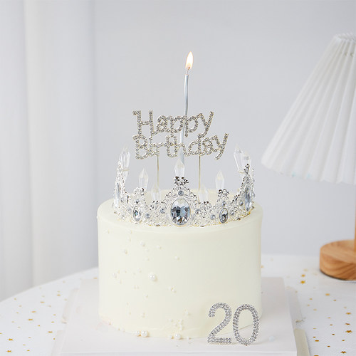 仙女蛋糕装水晶皇冠女神