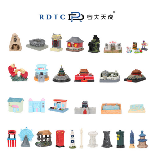 咨询室心理沙盘游戏沙具模型摆件箱庭玩具不同民族风格标志建筑