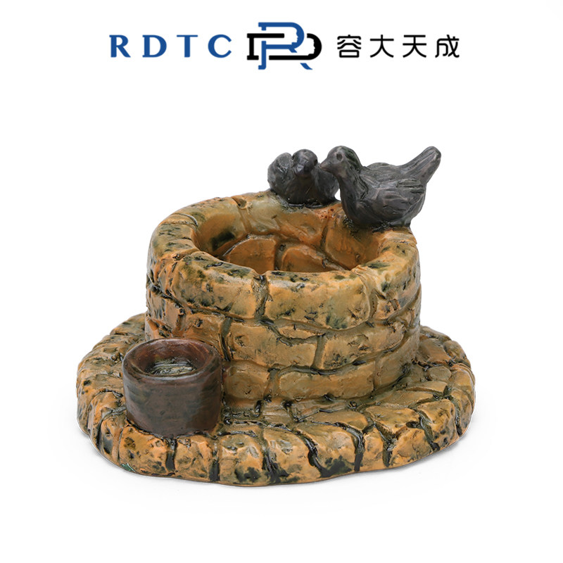 [RONGDA 2020 오리지널 모래 세트] 소원을 빌며 새 분지 모델 수지 시뮬레이션 심리 모래 테이블 마이크로 조경 장식품