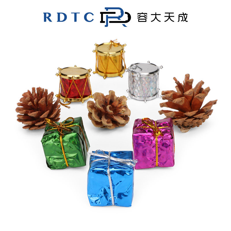 RONGDATIANCHENG 심리적 샌드 박스 게임 상자 정원 드럼 모델 장난감 장식품 솔방울 크리스마스 선물 패키지