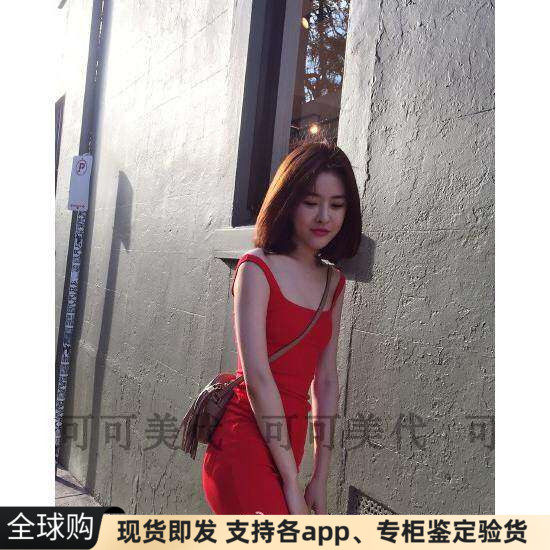 现货美国american apparel AA性感ins风吊带过膝包臀中长连衣裙棉