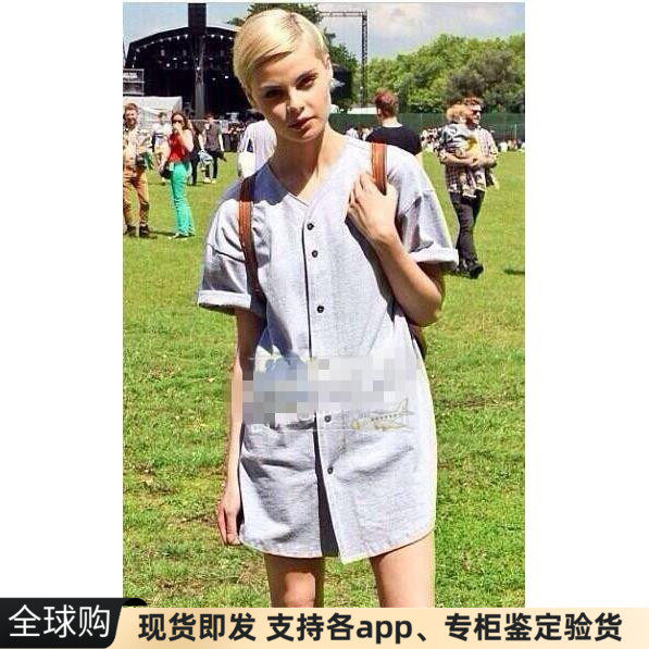 美国宽松长款短袖衬衫t恤外套