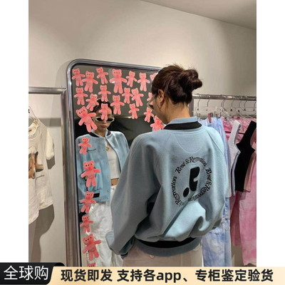 韩国RR休闲背后logo拼色棒球外套