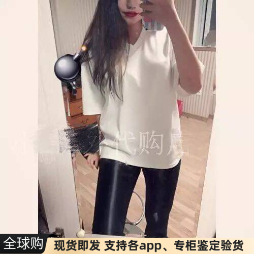 现货美国american apparel AA唐嫣小v领宽松短袖男友t恤tee