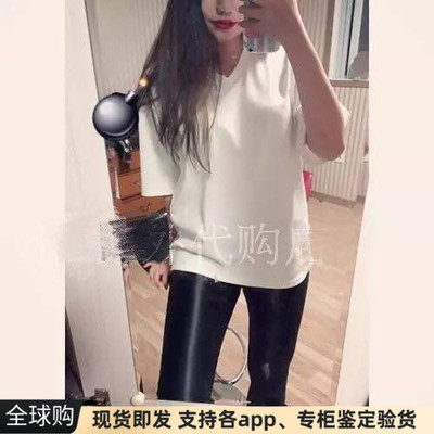 现货美国american apparel AA唐嫣小v领宽松短袖男友t恤tee