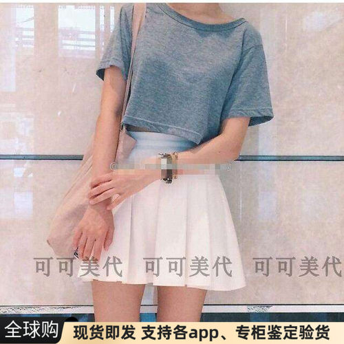 正品AA纯色宽松短款棉短袖t恤女