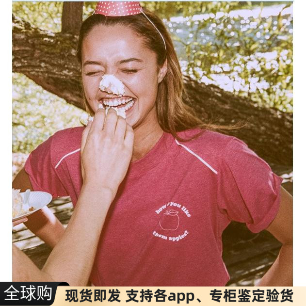 现货美国AA风camp collection apple印花字母拼色短袖T恤tee