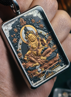 巴赫工作室黄财唐卡国家非遗手工铁翦金工艺吊坠雕金男女项链陨铁