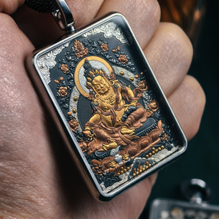 巴赫工作室黄财唐卡国家非遗手工铁翦金工艺吊坠雕金男女项链陨铁