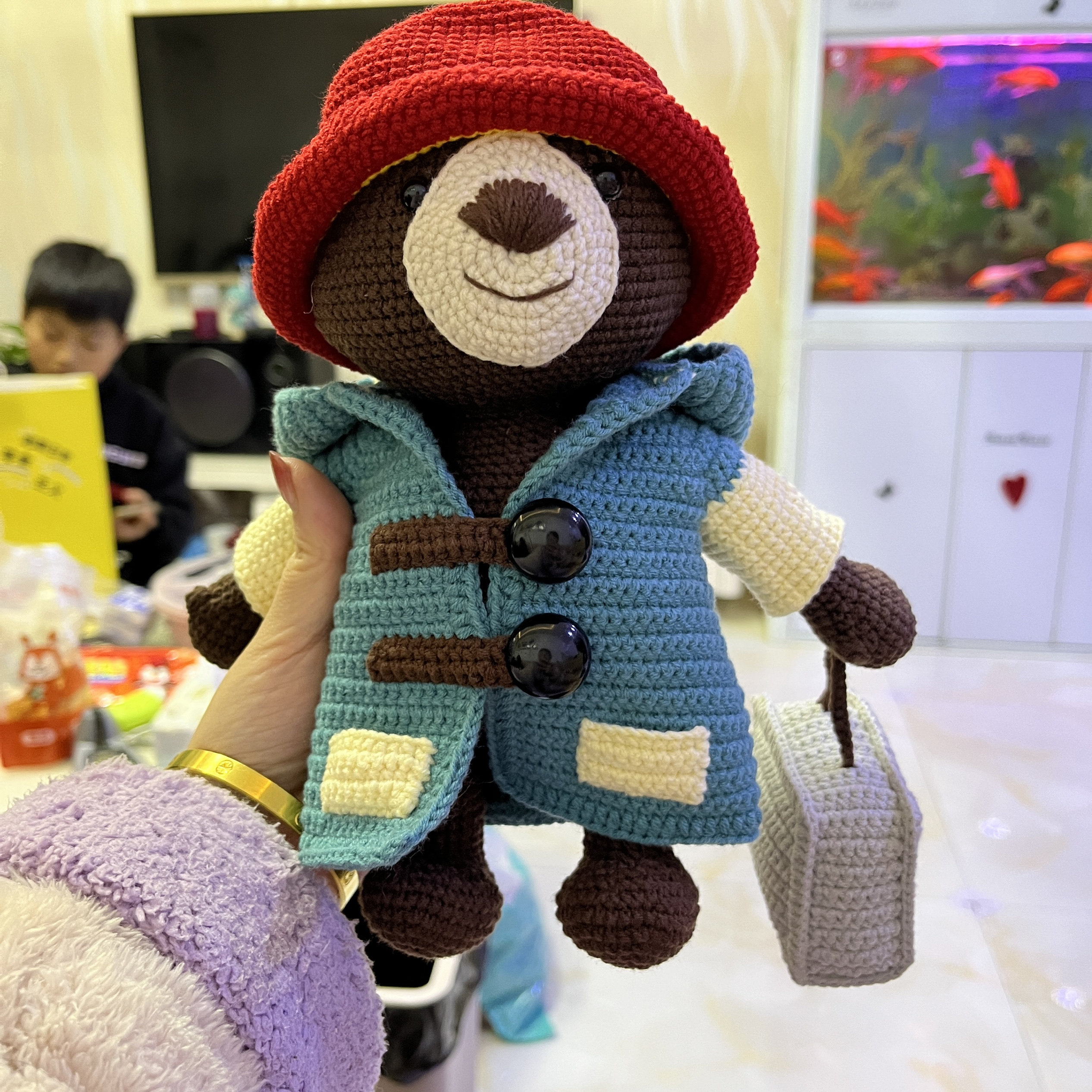 帕丁顿熊钩针编织玩偶diy小熊成品礼物