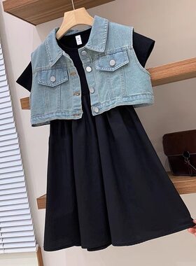 连衣裙2025夏季女童时尚套装
