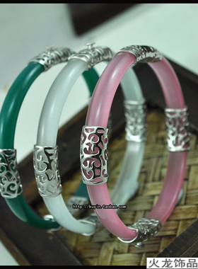 泰国925银日韩风猫眼百搭手镯