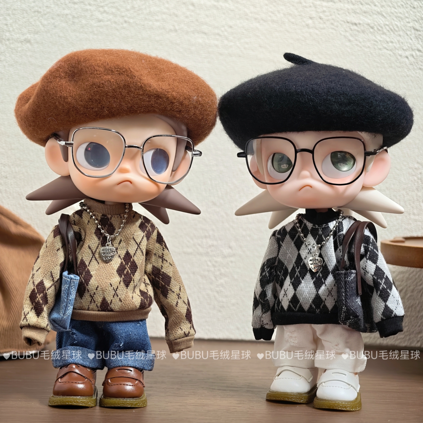 复古菱格zsiga一二代可动人偶衣服嘎子姐姜饼人衣服冬装配饰针织