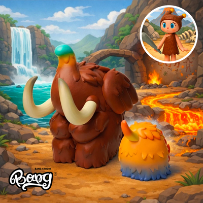 UNBOX猛犸大象&原始小女孩手办