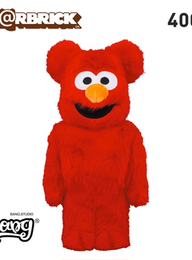 【Bang】现货 Bearbrick 400% 芝麻街 红色毛怪2.0 ELMO 积木熊