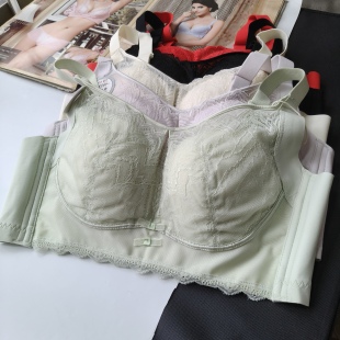 院线无磁桑蚕丝无钢圈内衣女聚拢收副乳防下垂文胸罩调整型抹胸式