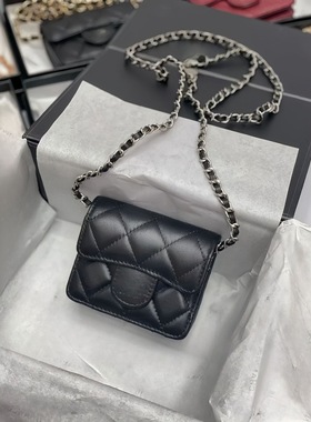 香奶奶25Amini小挂包卡包cf口盖卡夹证件包羊皮菱格卡票单肩包