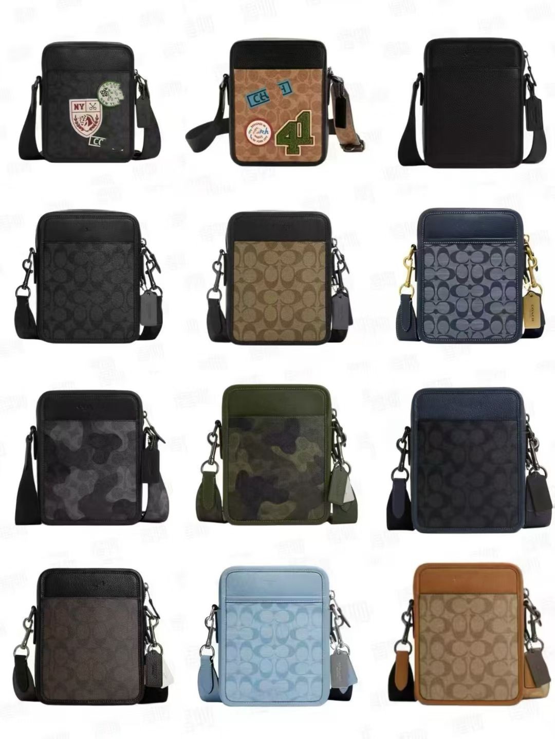 特 跨境外贸 C家同款男包经典老花SULLIVAN单肩斜挎包印花手机包