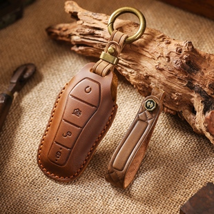 真皮比亚迪钥匙套方程豹包汉EV宋plus唐dmi秦pro海豚豹护卫舰元扣