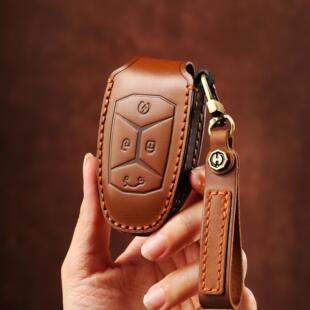 头层牛皮领克极氪001钥匙套08EMP06男01专009高05包09车007壳扣03