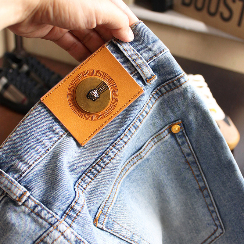 软糯好手感~水洗薄棉质浅蓝牛仔裤男士弹力合体小直筒牛仔裤男646