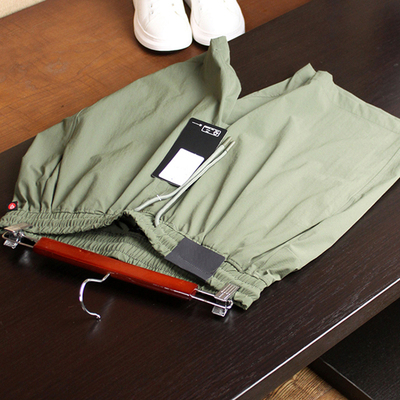 【速干+透气】~暗格机理透气不粘灰中裤男士松紧腰系带五分裤男薄